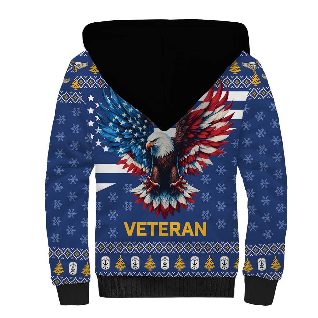 US Navy 250th Anniversary Veteran Sherpa Hoodie - Wonder Print Shop