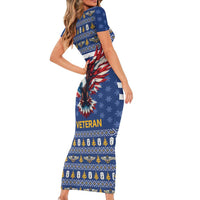 US Navy 250th Anniversary Veteran Short Sleeve Bodycon Dress - Wonder Print Shop