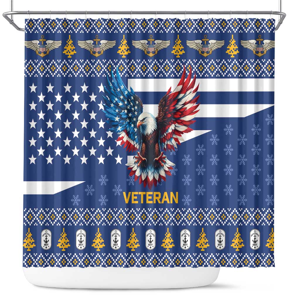 US Navy 250th Anniversary Veteran Shower Curtain - Wonder Print Shop