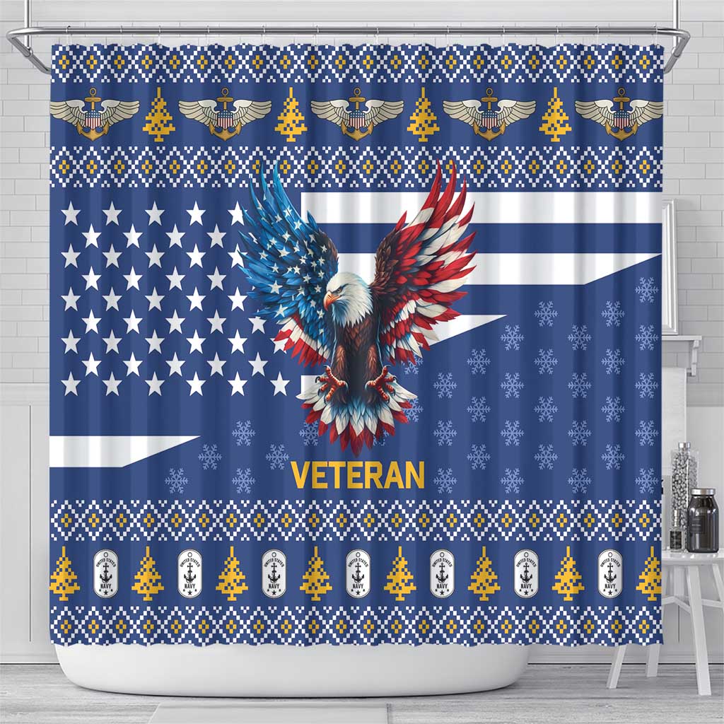 US Navy 250th Anniversary Veteran Shower Curtain - Wonder Print Shop