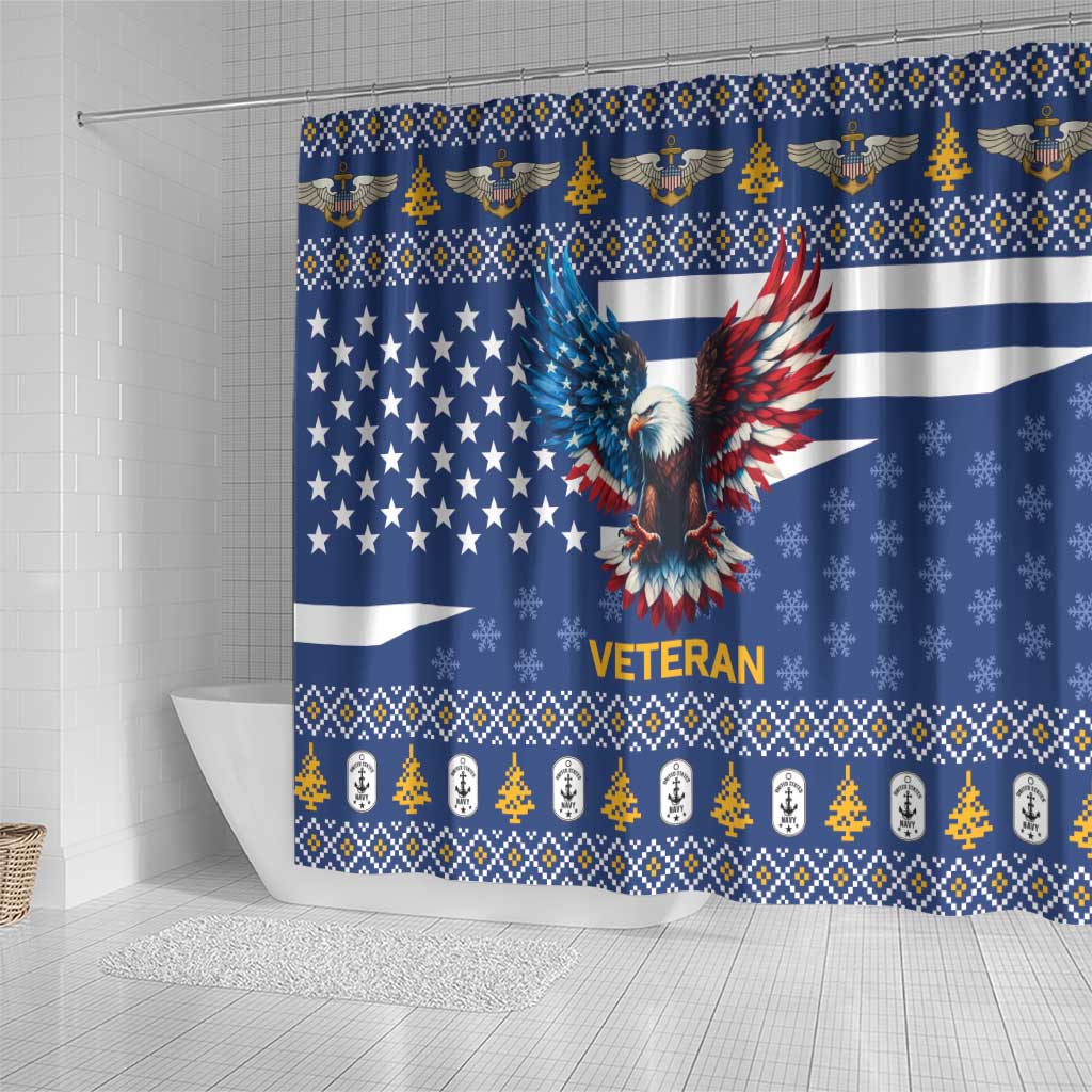 US Navy 250th Anniversary Veteran Shower Curtain - Wonder Print Shop