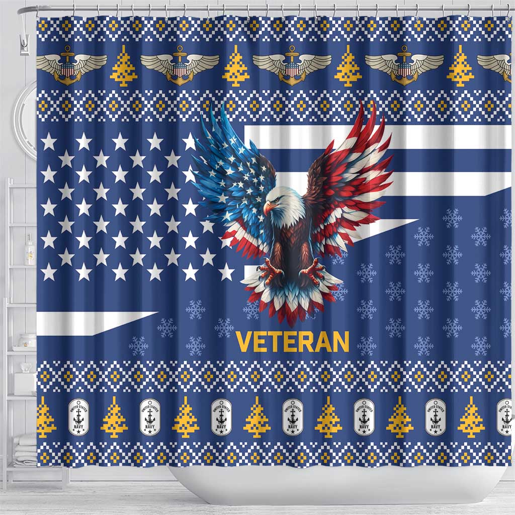 US Navy 250th Anniversary Veteran Shower Curtain - Wonder Print Shop