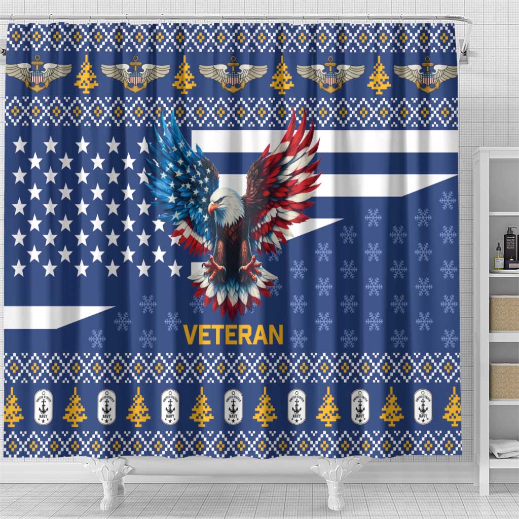 US Navy 250th Anniversary Veteran Shower Curtain - Wonder Print Shop