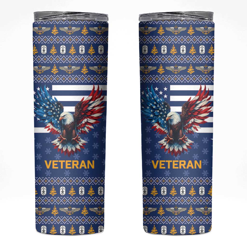 US Navy 250th Anniversary Veteran Skinny Tumbler - Wonder Print Shop
