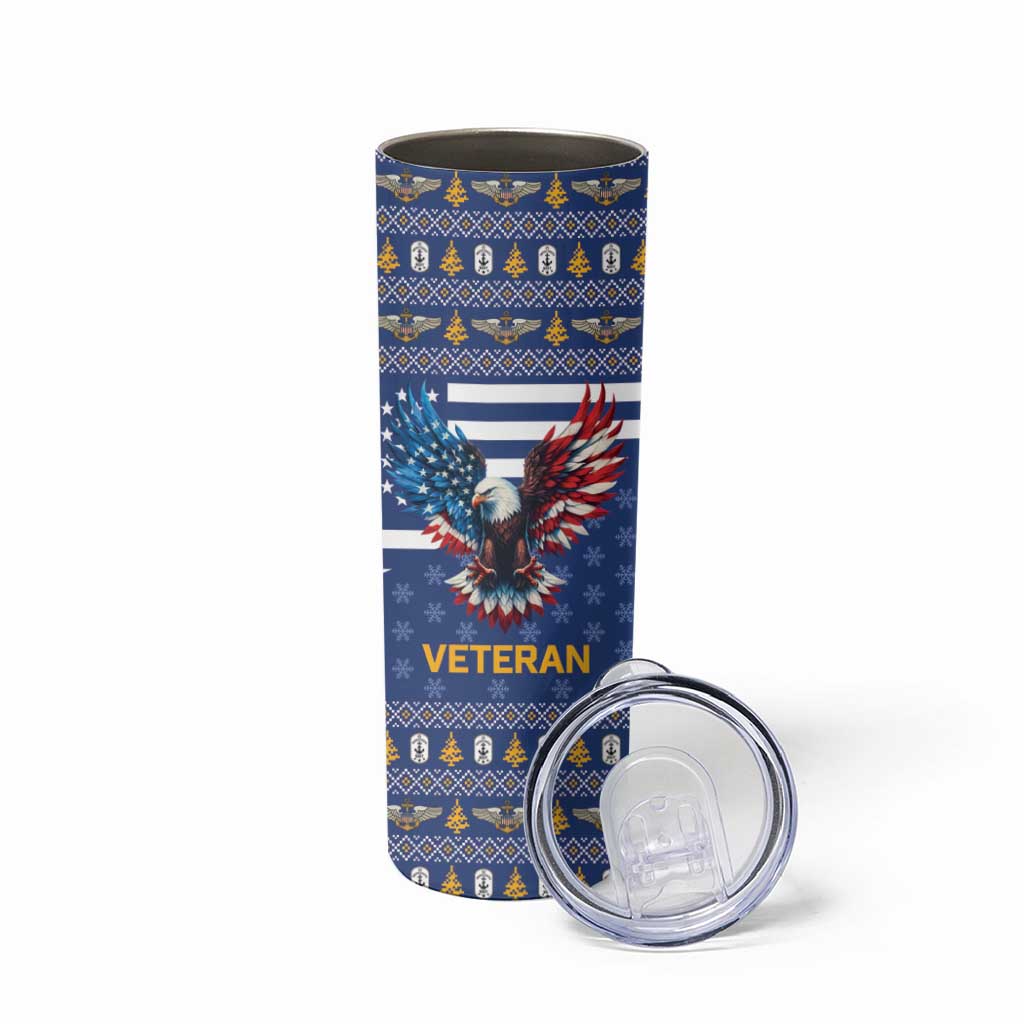 US Navy 250th Anniversary Veteran Skinny Tumbler - Wonder Print Shop
