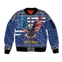 US Navy 250th Anniversary Veteran Sleeve Zip Bomber Jacket - Wonder Print Shop