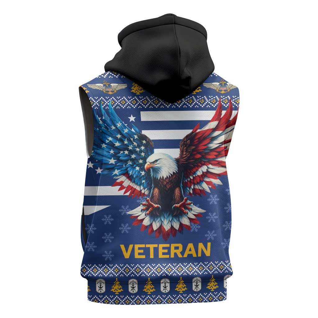 US Navy 250th Anniversary Veteran Sleeveless Hoodie - Wonder Print Shop