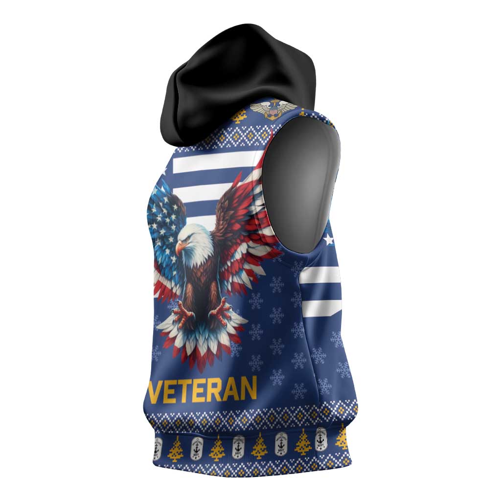 US Navy 250th Anniversary Veteran Sleeveless Hoodie - Wonder Print Shop