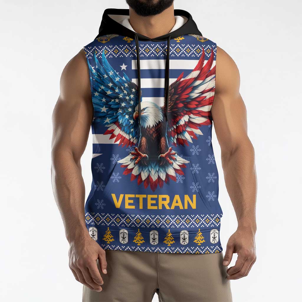 US Navy 250th Anniversary Veteran Sleeveless Hoodie - Wonder Print Shop