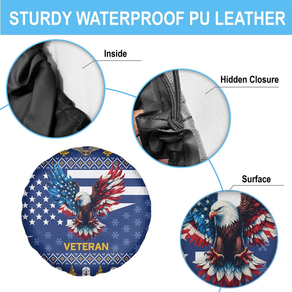 US Navy 250th Anniversary Veteran Spare Tire Cover - Wonder Print Shop