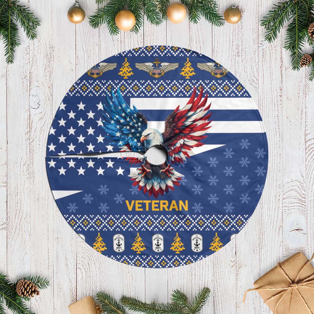 US Navy 250th Anniversary Veteran Tree Skirt - Wonder Print Shop