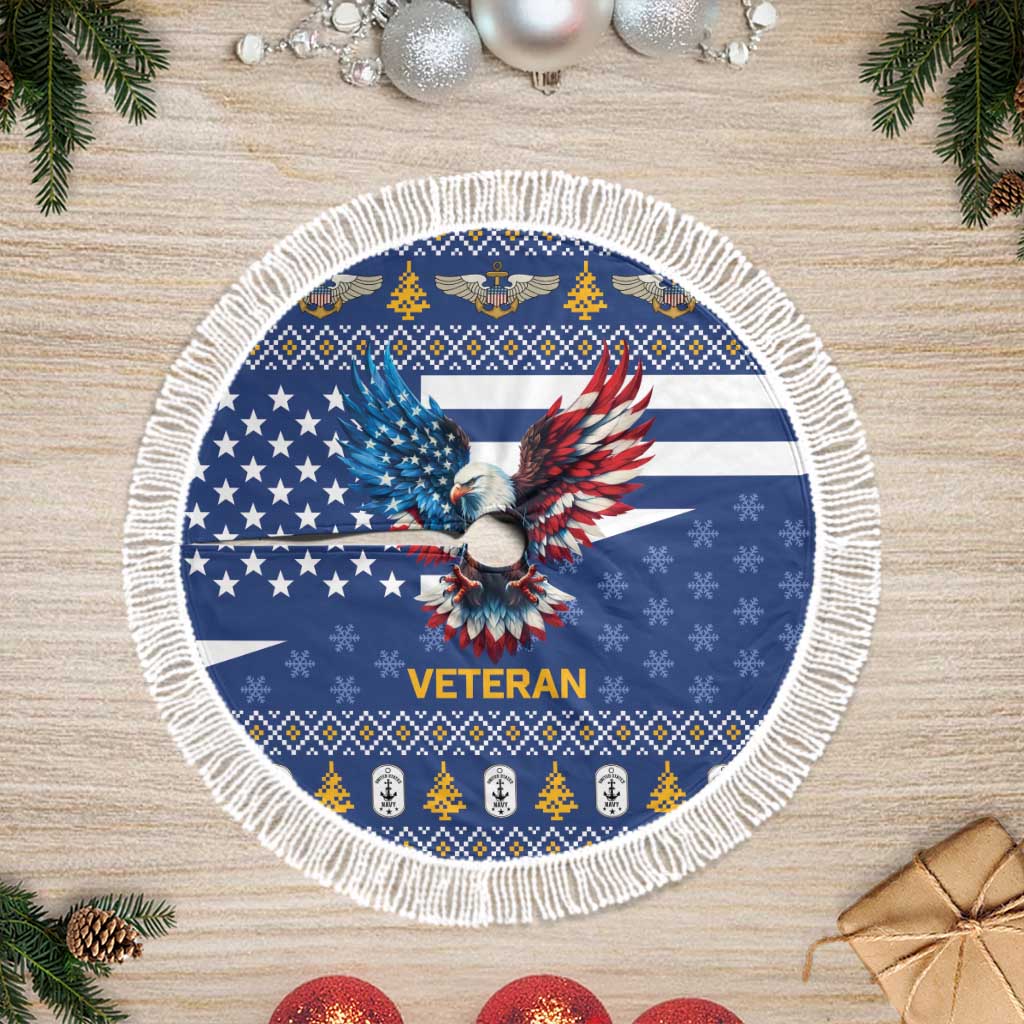 US Navy 250th Anniversary Veteran Tree Skirt - Wonder Print Shop