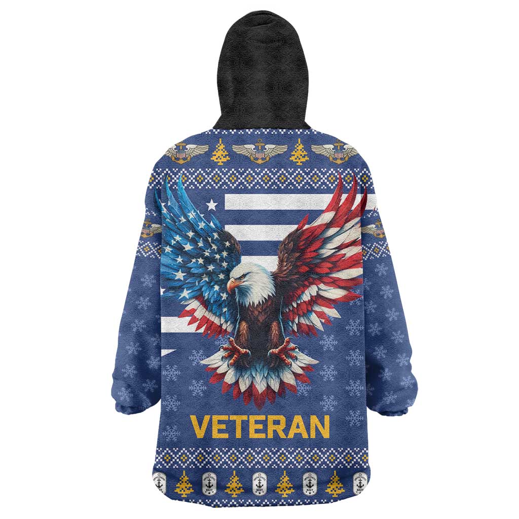 US Navy 250th Anniversary Veteran Wearable Blanket Hoodie - Wonder Print Shop