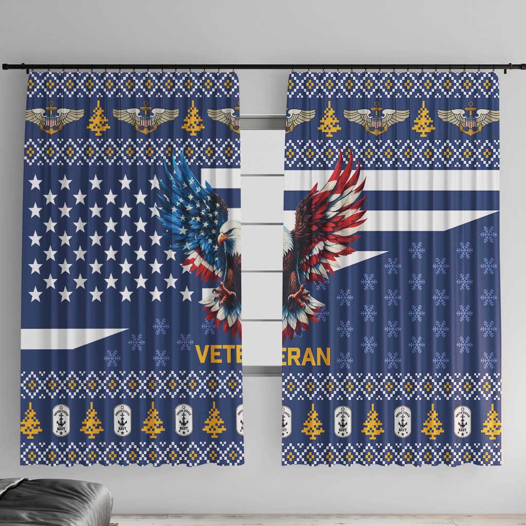 US Navy 250th Anniversary Veteran Window Curtain - Wonder Print Shop