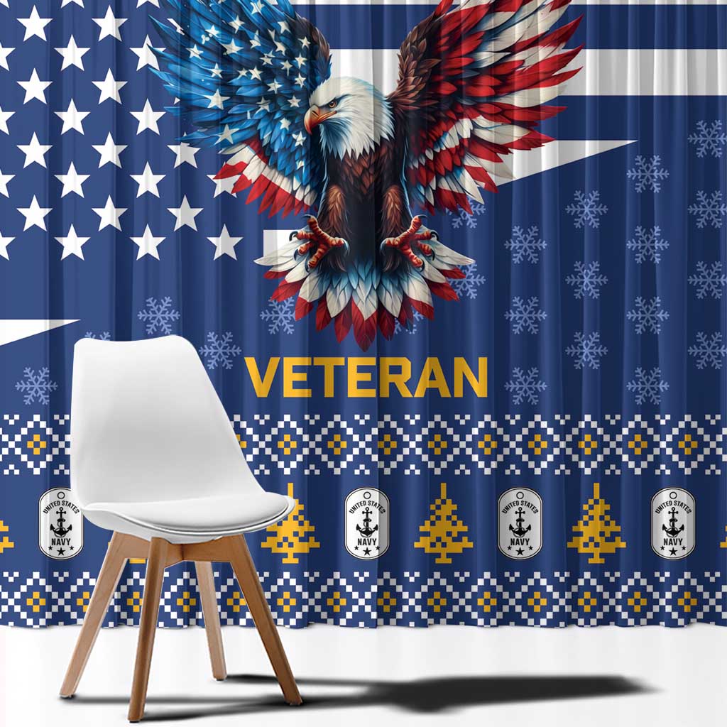 US Navy 250th Anniversary Veteran Window Curtain - Wonder Print Shop