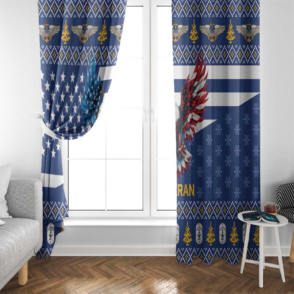 US Navy 250th Anniversary Veteran Window Curtain - Wonder Print Shop