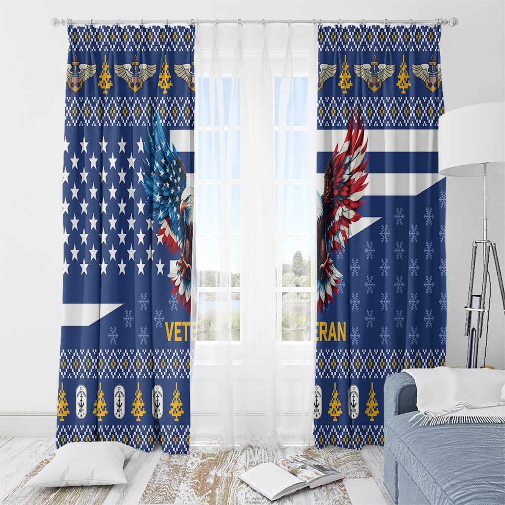 US Navy 250th Anniversary Veteran Window Curtain - Wonder Print Shop