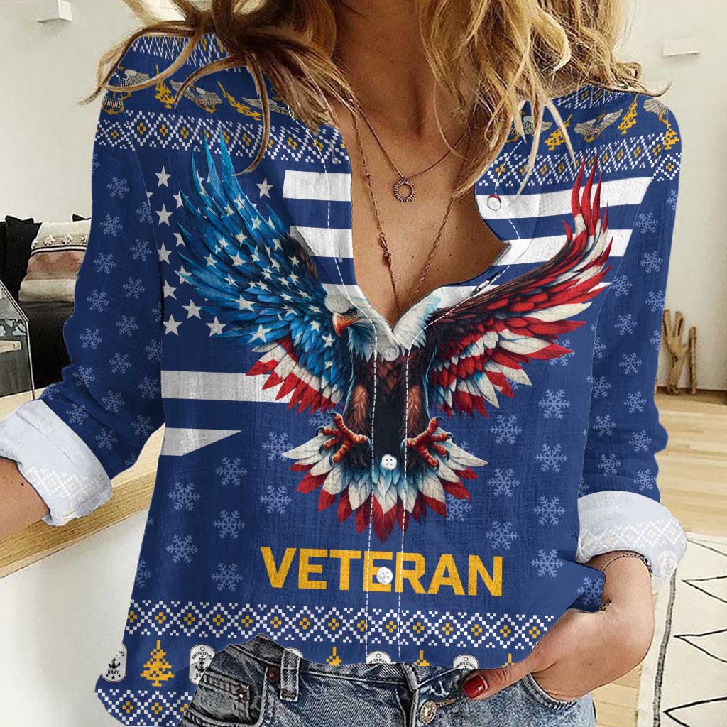 US Navy 250th Anniversary Veteran Women Casual Shirt - Wonder Print Shop