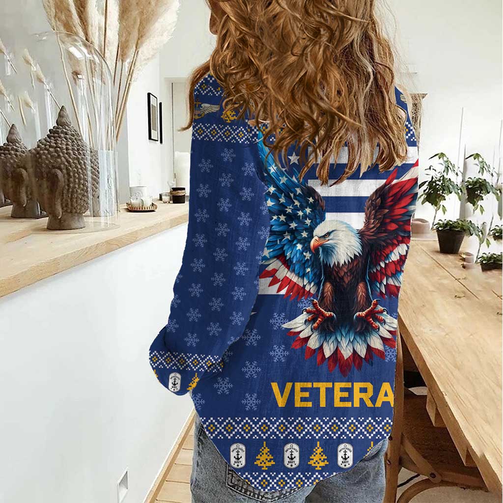 US Navy 250th Anniversary Veteran Women Casual Shirt - Wonder Print Shop