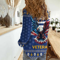 US Navy 250th Anniversary Veteran Women Casual Shirt - Wonder Print Shop