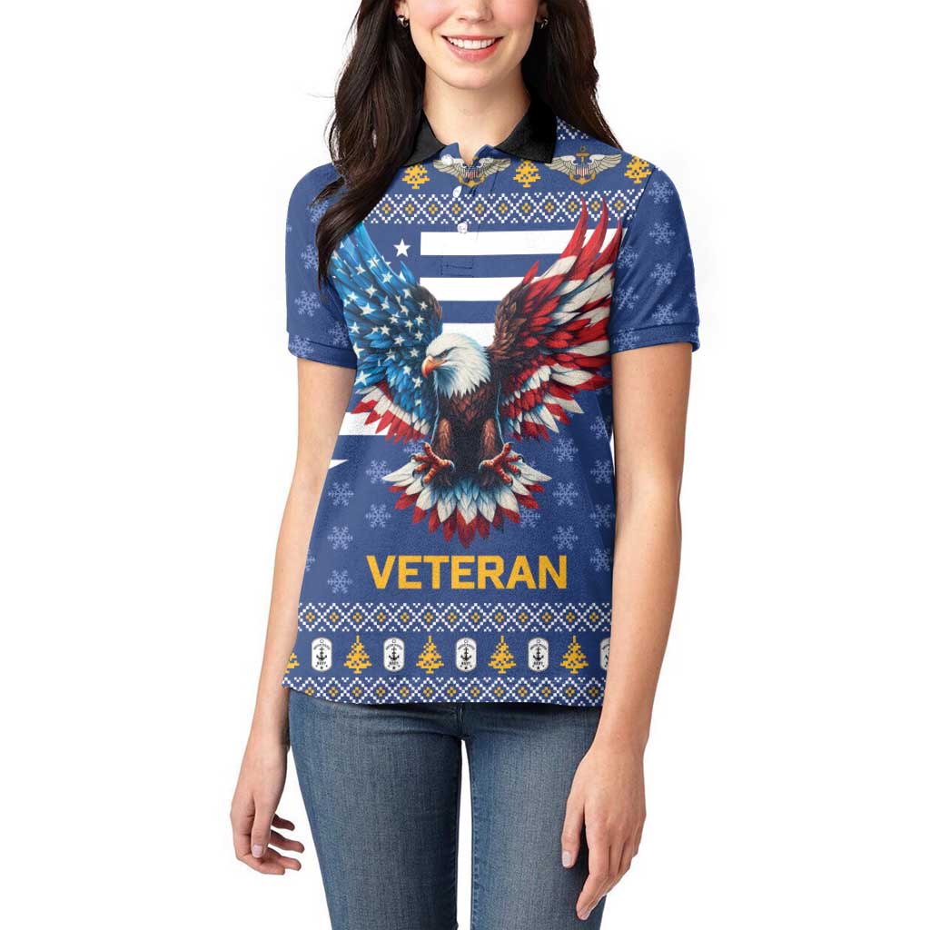 US Navy 250th Anniversary Veteran Women Polo Shirt - Wonder Print Shop
