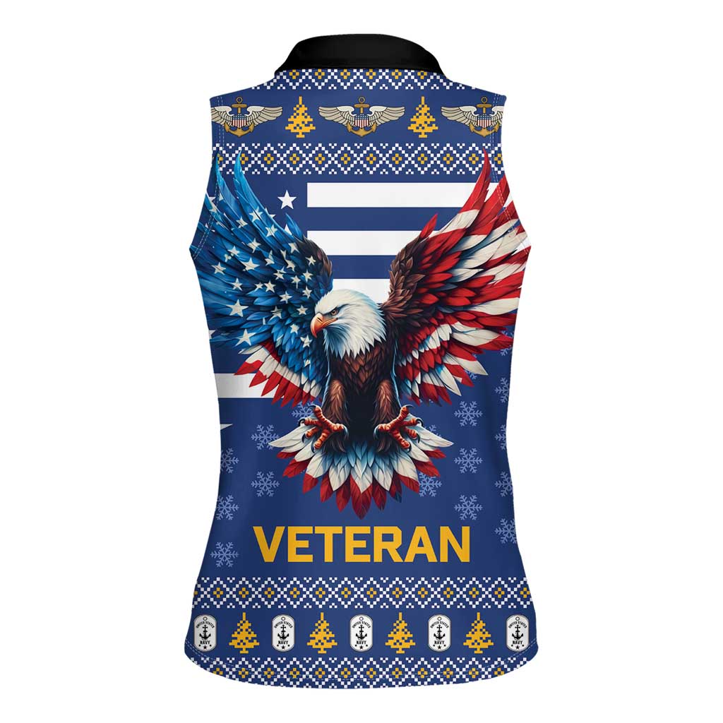 US Navy 250th Anniversary Veteran Women Sleeveless Polo Shirt - Wonder Print Shop