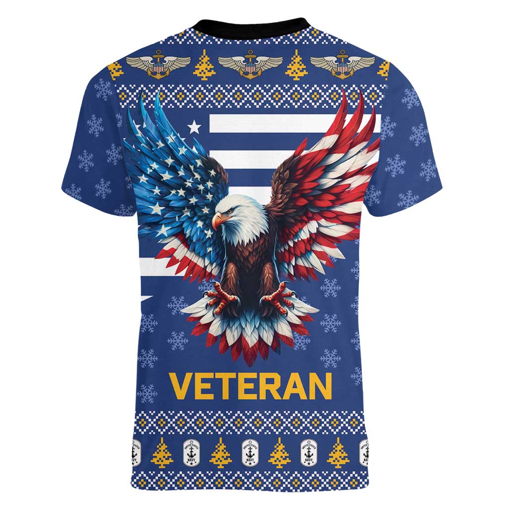 US Navy 250th Anniversary Veteran Women V-Neck T-Shirt - Wonder Print Shop