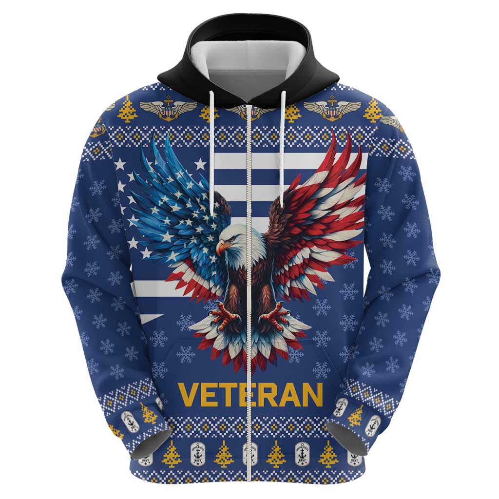 US Navy 250th Anniversary Veteran Zip Hoodie - Wonder Print Shop