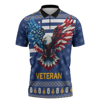 US Navy 250th Anniversary Veteran Zipper Polo Shirt - Wonder Print Shop