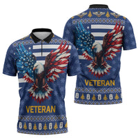 US Navy 250th Anniversary Veteran Zipper Polo Shirt - Wonder Print Shop