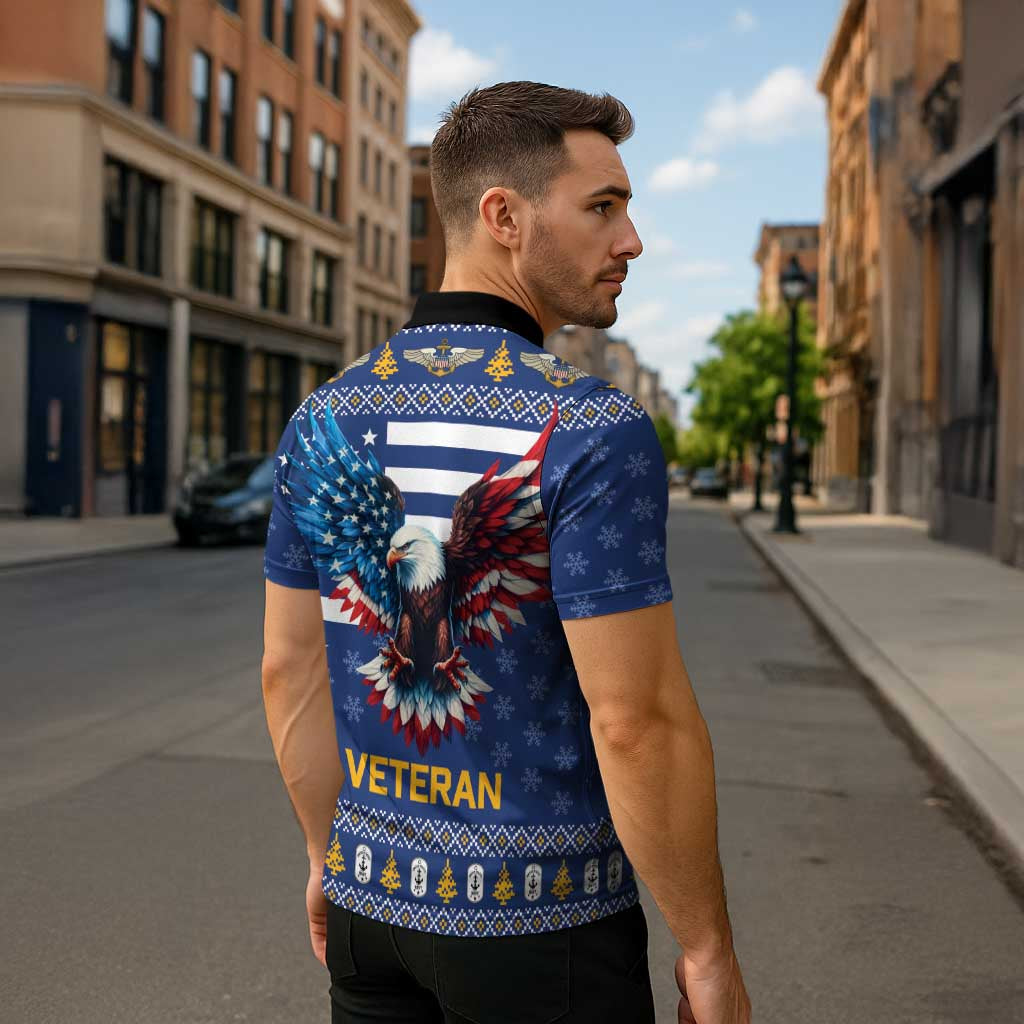 US Navy 250th Anniversary Veteran Zipper Polo Shirt - Wonder Print Shop