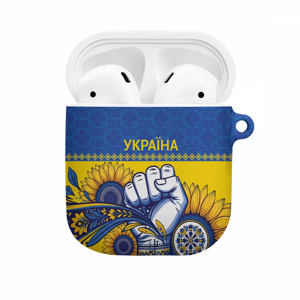 Ukraine Sunflowers Hand AirPods Case with Ukrainian Folk Pattern - Wonder Print Shop