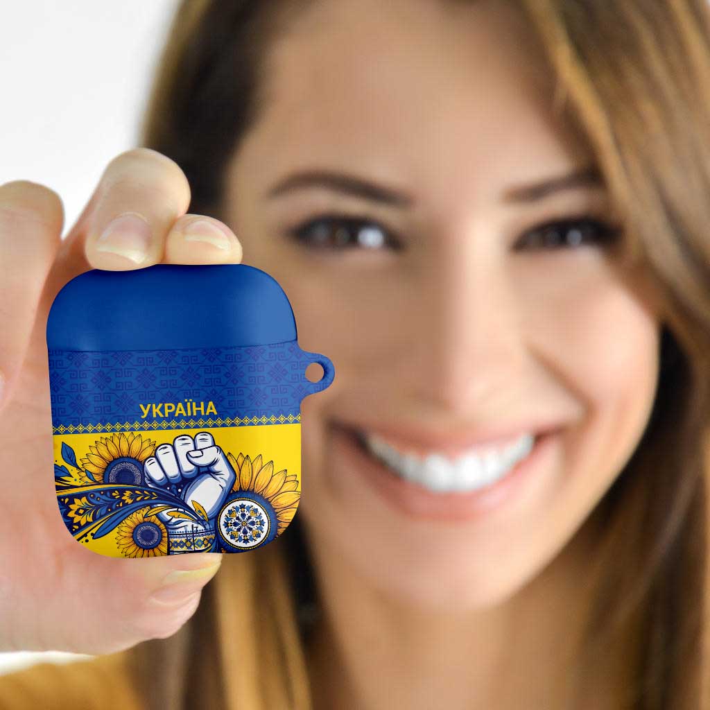 Ukraine Sunflowers Hand AirPods Case with Ukrainian Folk Pattern - Wonder Print Shop