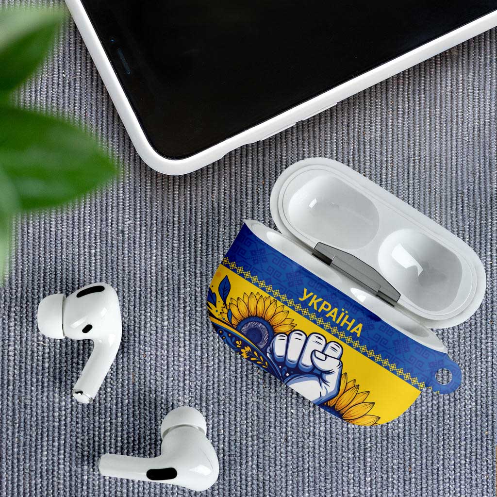 Ukraine Sunflowers Hand AirPods Case with Ukrainian Folk Pattern - Wonder Print Shop
