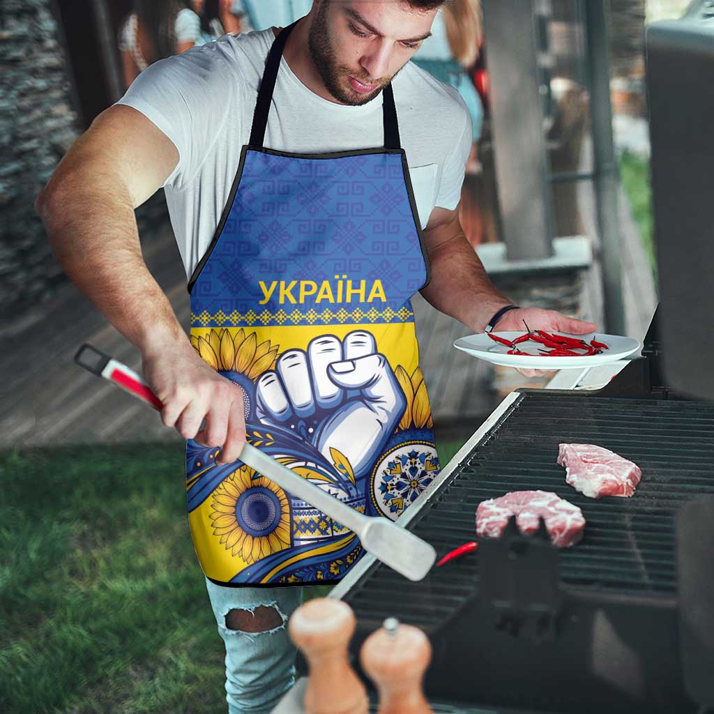 Ukraine Sunflowers Hand Apron with Ukrainian Folk Pattern - Wonder Print Shop