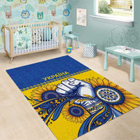 Ukraine Sunflowers Hand Area Rug with Ukrainian Folk Pattern - Wonder Print Shop