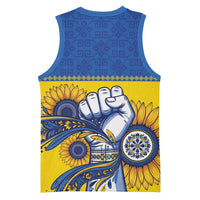 Ukraine Sunflowers Hand Basketball Jersey with Ukrainian Folk Pattern - Wonder Print Shop