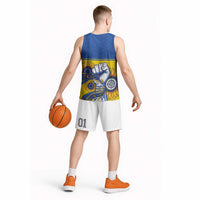 Ukraine Sunflowers Hand Basketball Jersey with Ukrainian Folk Pattern - Wonder Print Shop