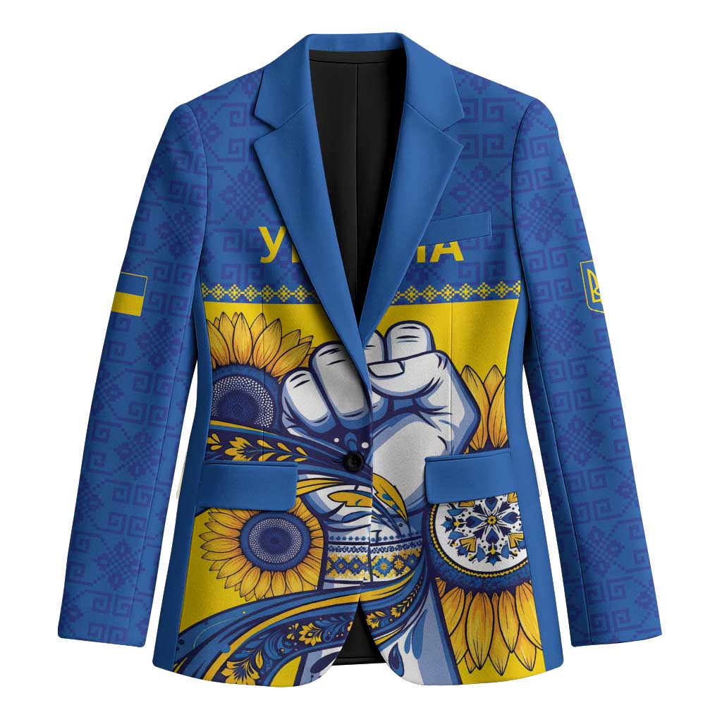 Ukraine Sunflowers Hand Blazer with Ukrainian Folk Pattern - Wonder Print Shop
