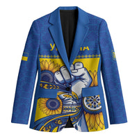 Ukraine Sunflowers Hand Blazer with Ukrainian Folk Pattern - Wonder Print Shop