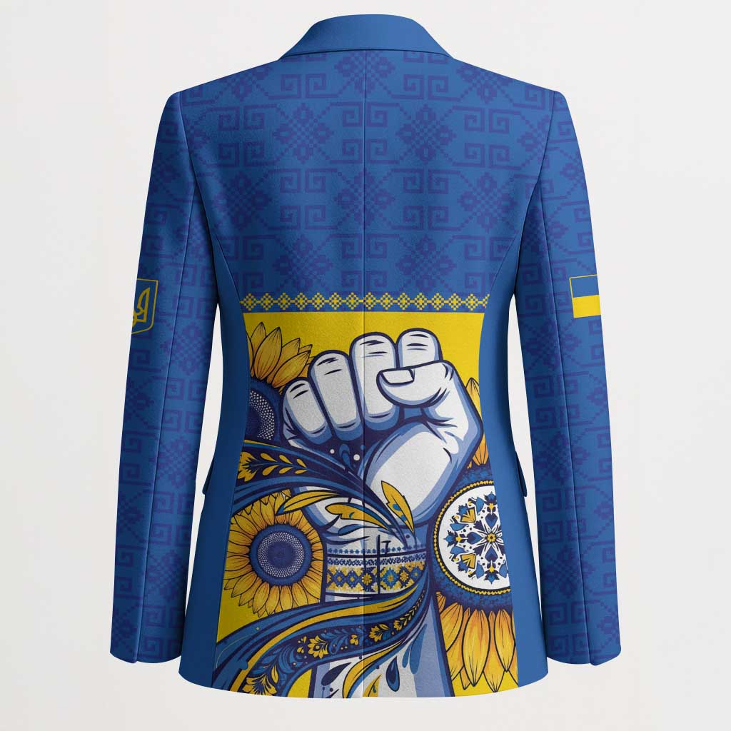 Ukraine Sunflowers Hand Blazer with Ukrainian Folk Pattern - Wonder Print Shop