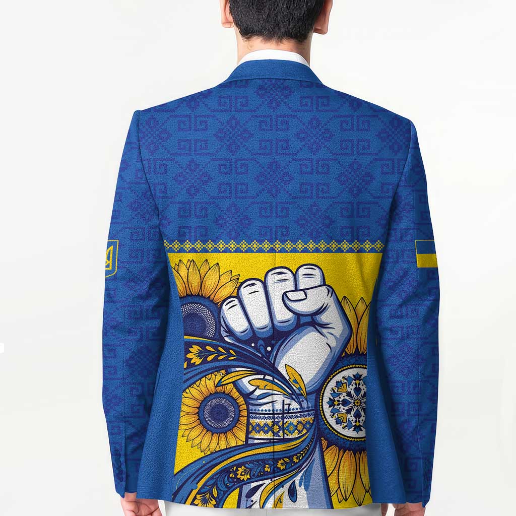 Ukraine Sunflowers Hand Blazer with Ukrainian Folk Pattern - Wonder Print Shop