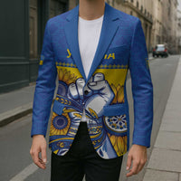 Ukraine Sunflowers Hand Blazer with Ukrainian Folk Pattern - Wonder Print Shop