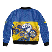 Ukraine Sunflowers Hand Bomber Jacket with Ukrainian Folk Pattern - Wonder Print Shop