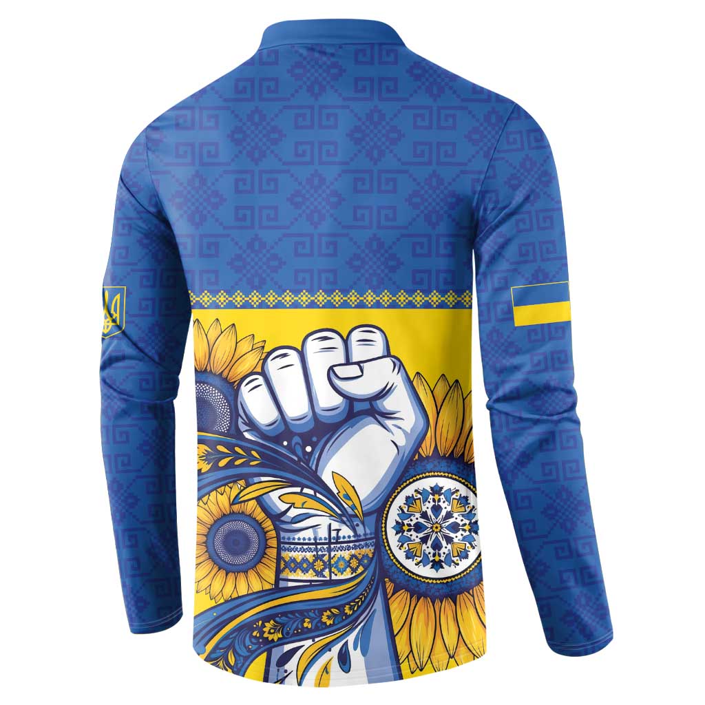 Ukraine Sunflowers Hand Button Sweatshirt with Ukrainian Folk Pattern - Wonder Print Shop