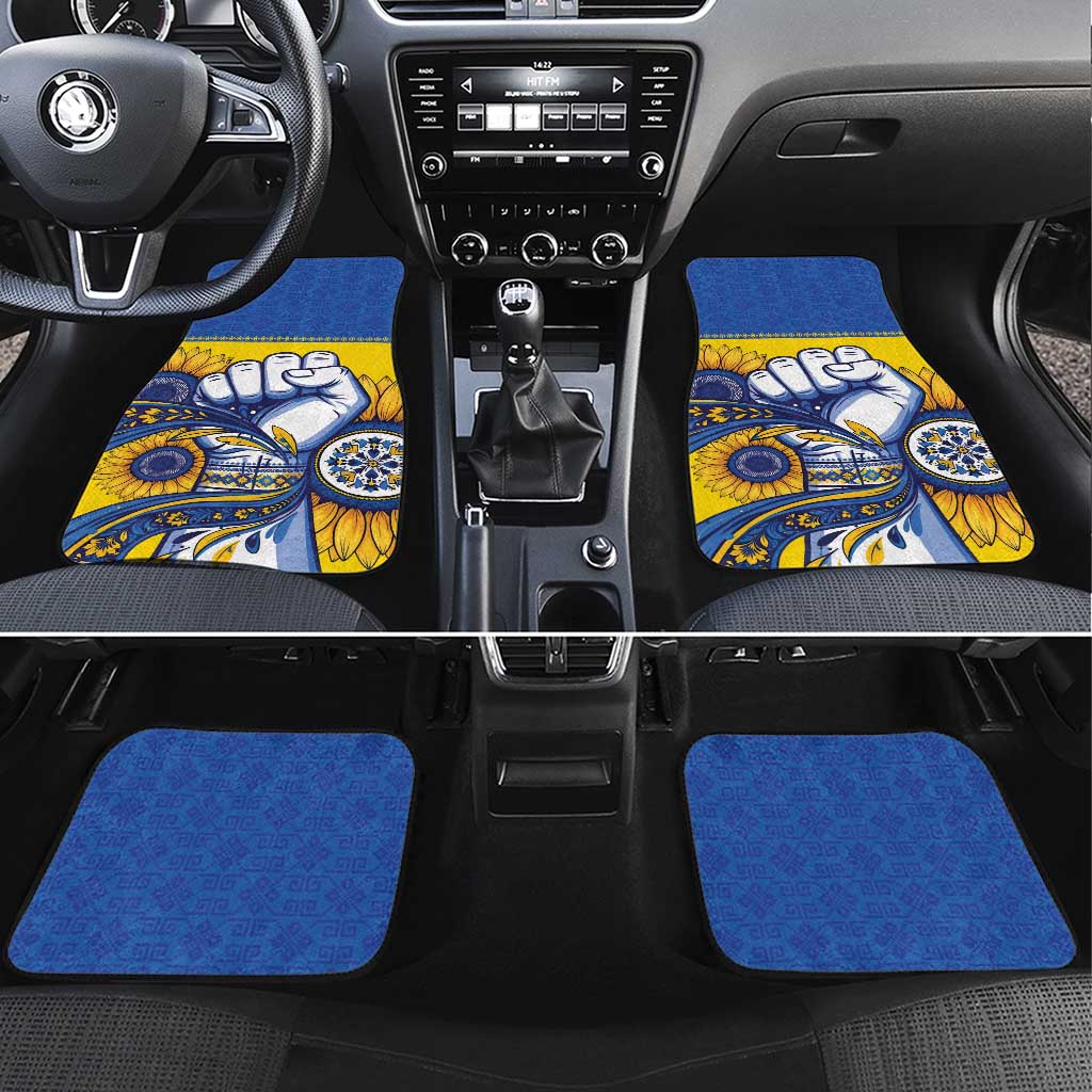 Ukraine Sunflowers Hand Car Mats with Ukrainian Folk Pattern - Wonder Print Shop