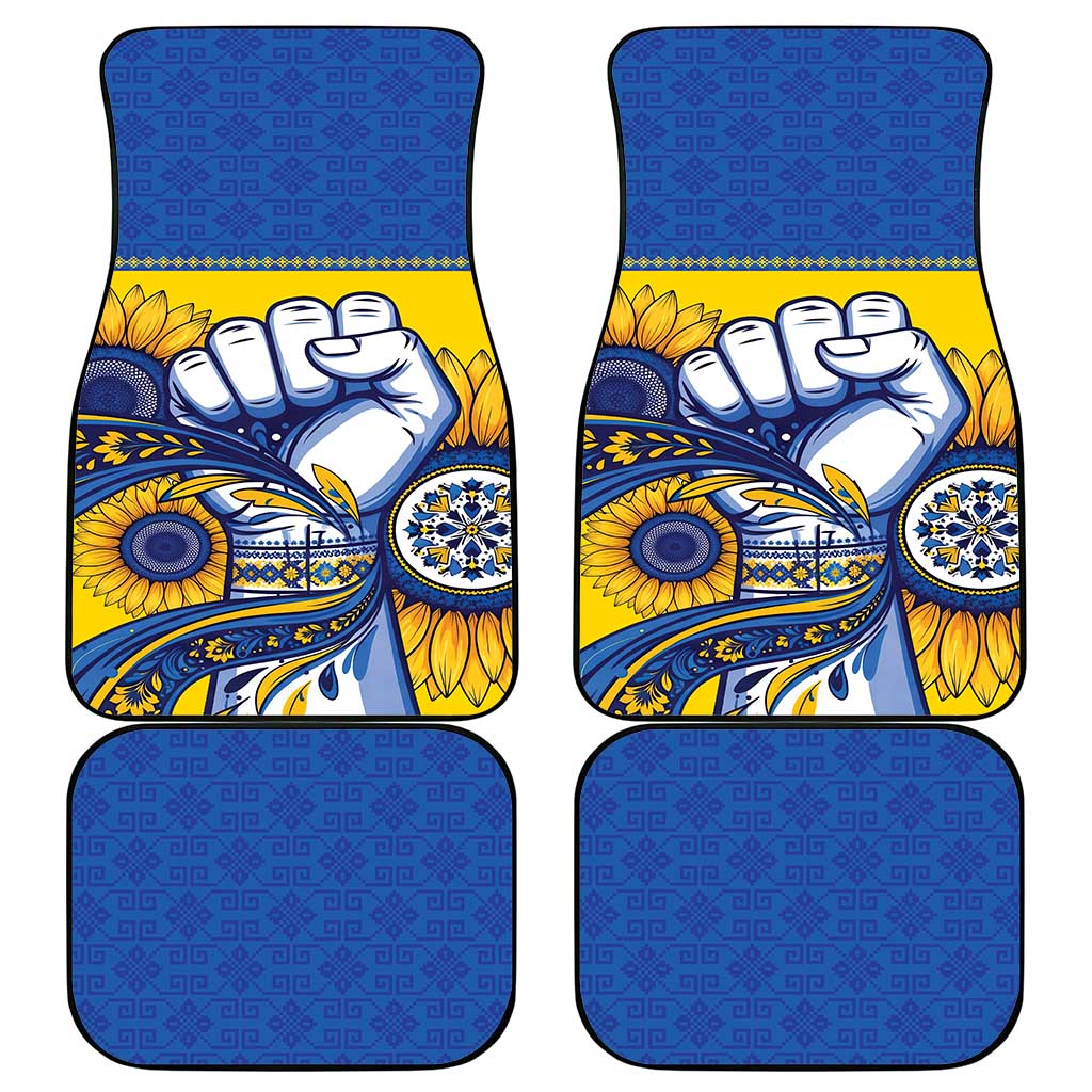 Ukraine Sunflowers Hand Car Mats with Ukrainian Folk Pattern - Wonder Print Shop
