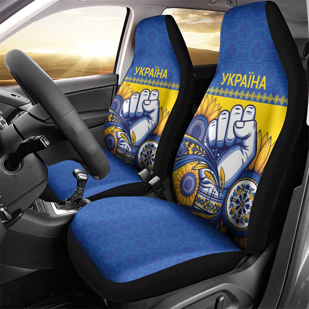 Ukraine Sunflowers Hand Car Seat Cover with Ukrainian Folk Pattern - Wonder Print Shop