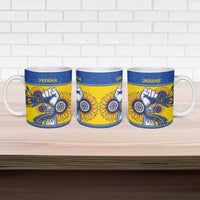Ukraine Sunflowers Hand Ceramic Mug with Ukrainian Folk Pattern - Wonder Print Shop