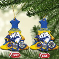 Ukraine Sunflowers Hand Ceramic Ornament with Ukrainian Folk Pattern - Wonder Print Shop